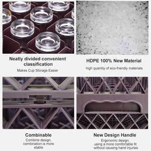 Cesta Apilable de Plástico para Vasos, Contenedor Reutilizable, Apta para Lavavajillas, para Almacenamiento de Vasos en Hoteles y Restaurantes - Product Image 3