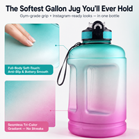 Bouteille d'eau de sport de 90 oz avec paille, finition douce au toucher, en PETG sans BPA, anti-fuite, avec poignée et échelle graduée en OZ, idéale pour les voyages