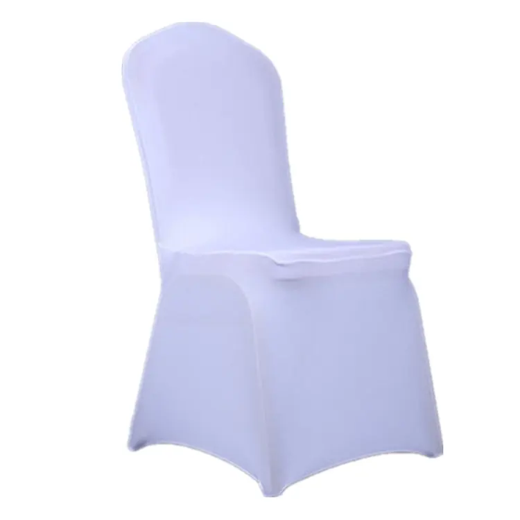Groothandel goedkope white wedding spandex geen glanzende $1 met band sjerpen banket stoel cover