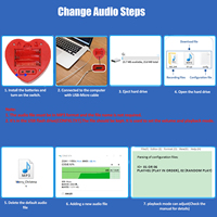 Module de haut-parleur en forme de cœur téléchargeable et réenregistrable Boîte de son audio vocal pour cadeau en peluche Enregistrement sonore
