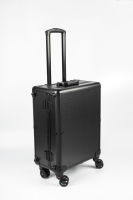 Valise de voyage professionnelle de luxe 22 pouces pour artistes, organisateur de cosmétiques, station de salon, avec Bluetooth intégré et grande fermeture éclair