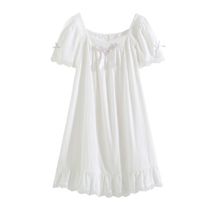 <span class=keywords><strong>Ragazza</strong></span> primavera estate sottile in cotone retrò corte manica corta graziosa principessa largo pigiama da notte 570 - Product Image 5