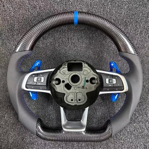 Volant en fibre de carbone automobile adapté aux <span class=keywords><strong>Volkswagen</strong></span> <span class=keywords><strong>Golf</strong></span> 6 <span class=keywords><strong>Golf</strong></span> <span class=keywords><strong>7</strong></span> <span class=keywords><strong>7</strong></span>.5 MK6 MK7 MK8 GTI GTD <span class=keywords><strong>GTE</strong></span> R Tiguan Passat DSG CC - Product Image 6
