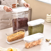 Contenants de stockage alimentaire hermétiques transparents en PET de qualité alimentaire pour céréales entières, noix, collations et stockage en vrac pour la cuisine