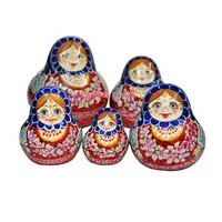 Handgemalte Mascha-Puppen Satz von 5 russischen Nist puppen für Haupt dekoration