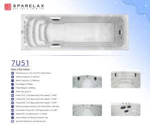 プールバスタブ & ワールプール最新1ゾーンハイドロエンドレススパ - Product Image 5