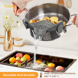 Universal <strong>Snap</strong> Clip Strainer Pan Pot Colander Fruit Washing Draining Tool Adjustable Silicone Pasta Strainer - Product Image 6