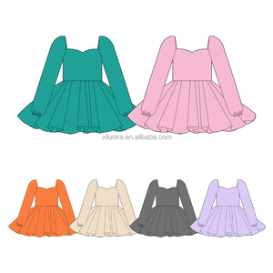 OEM Design unico personalizzato gonna a maniche lunghe stampato abito primaverile per ragazze <span class=keywords><strong>abbigliamento</strong></span> personalizzato per bambini - Product Image 2