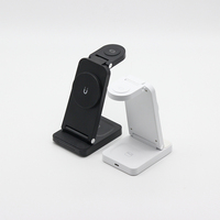 Chargeur Sans Fil Pliable Portable 15W, Recharge Magnétique Rapide 3-en-1 pour Téléphone, Montre et Écouteurs