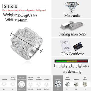 Anillo de Moda Hip Hop, Chapado en Oro, Plata de Ley 925, Diamante Moissanita VVS, Anillo Cruzado <span class=keywords><strong>Maltese</strong></span> Brillante para Hombre - Product Image 6