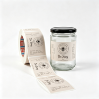 Pot en vinyle de 500g, miel d'abeille naturel, autocollant adhésif imperméable, étiquette personnalisée imprimée, miel brut pur, logo privé acceptable