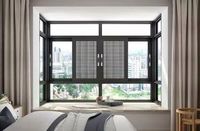 Fenêtres en verre triple vitrage au design moderne 2026, cadre en alliage d'aluminium à double paroi avec moustiquaire coulissante