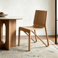 Chaise de salle à manger empilable en bois massif, design moderne et épuré, style Wabi-sabi, pour salon de thé et café