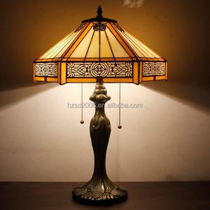 Lampe de table Tiffany style rétro 12'' en verre teinté antique, lustres et suspensions artisanales pour salon, 100V-240V 2700K - Product Image 5