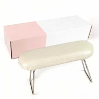 Coussinets de main confortables en cuir rayé pour salons de manucure, supports pour outils d'art des ongles