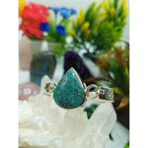 Bracelet en pierre turquoise fabriqué en argent sterling 925, bracelet turquoise taille unique, bijoux en pierres précieuses, bijoux en cristal, quartz - Product Image 1