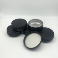 Vente chaude 60ml Noir Mat Rond Pots En Aluminium BRICOLAGE Baume à lèvres Cosmétiques Récipient D'emballage de Boîte De Bidon De 2oz