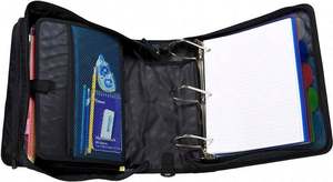 Échantillon gratuit de classeur à fermeture éclair avec 4 anneaux en D, classeur à 5 onglets, rouge, D-186-RED - Product Image 2