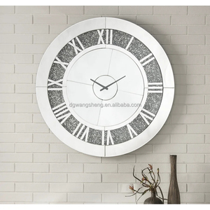 Villa Diamond Crystal <strong>Mirrored</strong> Standing <strong>Clock</strong> - Product Image 2