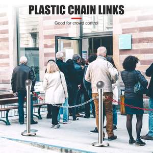 נראות גבוהה שרשרת קונוס עם נראות גבוהה שרשרת מחסום פלסטיק שרשרת קישור בטיחות עמיד בפני מזג אוויר מפלסטיק - Product Image 3