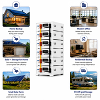 Système de stockage d'énergie solaire photovoltaïque 16,08 kWh 51,2 V 314 Ah LiFePO4 empilable CAN pour installation résidentielle hors réseau