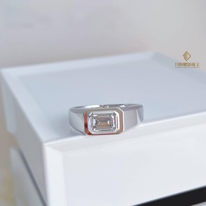 Cincin pertunangan berlian dewasa Lab Platinum, cincin pasangan pria dan wanita untuk pasangan - Product Image 6