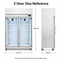 Vitrine verticale commerciale en acier inoxydable, refroidisseur vertical à air pour supermarché