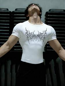 Custom <strong>Compression</strong> Men's Fitness Shirt Printed <strong>Running</strong> Sports t Shirt Anti-Friction Protective Quick Dry <strong>Short</strong> Sleeve Te for Men - Product Image 1