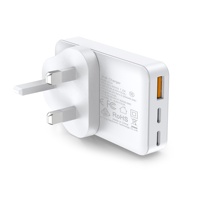 Chargeur mural GaN HNT 30W 45W 2C1A, adaptateur de charge rapide triple port ultra-plat PD QC3.0, bloc de voyage compact pour iPad iPhone