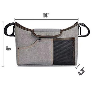 Sac de rangement universel pour poussette, porte-gobelets profonds, espace de rangement extra-large pour téléphones, portefeuilles, couches, jouets, accessoires pour bébés - Product Image 1