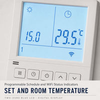 TELIN AC819F WiFi RS485 Termostat Kipas Digital 220V ON/OFF Persegi 86x86mm untuk Hotel Villa Apartemen Ruang Sauna