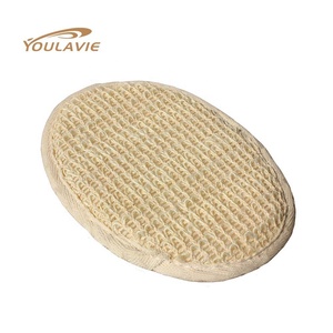 Éponge de loofah naturelle et écologique avec corde en coton, forme ovale, exfoliant pour le corps - Product Image 4