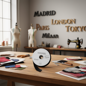 ILAN Nastro Decorativo 2.5Cm 27M Nero Madrid Parigi Londra Tokyo Milano - Product Image 2