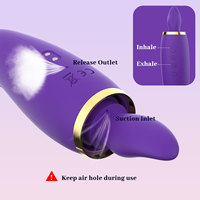 Saugvibrator für Frauen Klitoris-Nippel-Zungenvibrator 10 Vibrationsmodi Silikon ABS USB Wiederaufladbar IPX7 Wasserdicht