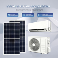 Climatiseur hybride solaire OEM 12000 BTU AC/DC split, refroidissement et chauffage, onduleur, hors réseau, économie d'énergie, 220V 60Hz