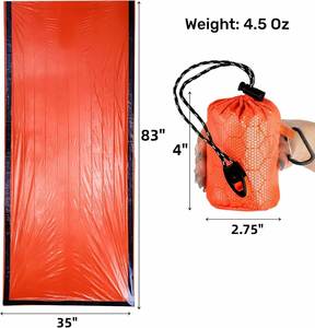 Lot de 6 sacs de couchage d'urgence thermiques, sacs de bivouac légers et portables en PE/Nylon aluminisé, toutes saisons, pour adultes, fabriqués en Chine - Product Image 2