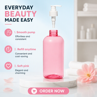 Vente en gros de flacons en plastique PET Boston mats de 350 ml et 400 ml, vides, pour lotion, shampoing, cosmétiques, gel douche, avec pompe, emballage imprimé à l'écran