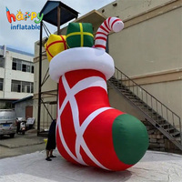 Ballon gonflable géant de 5 m en forme de chaussette de Noël pour la décoration de jardin de fête et la publicité commerciale