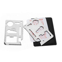 Carte multi-outils de survie AYPPRO 11-en-1 en acier inoxydable, faible MOQ, logo personnalisé, outil de poche pour le camping, la randonnée et les situations d'urgence