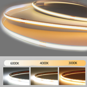 ไฟ LED แบบเส้น COB ยืดหยุ่นได้ DC12V 24V 480leds 8 มม. IP20 <span class=keywords><strong>11W</strong></span>/M สีขาว สีขาวอบอุ่น แบบไม่มีจุด - Product Image 2