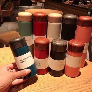 Bouteille Thermos Portable Mini en Acier Inoxydable Isolée de 150ml et 250ml avec Couvercle Effet Bois – Vente en Gros - Product Image 5
