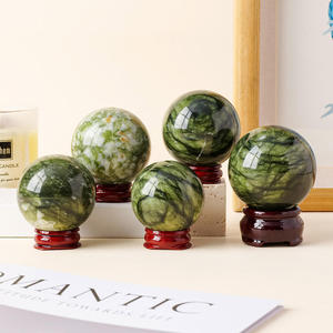 Cristales Curativos Naturales al por Mayor, Esfera de Jade Verde Xiuyu, Bola de Cristal Hecha a Mano para Decoración del Hogar - Product Image 3