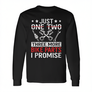 Camiseta de manga larga con diseño de piezas de bicicleta Just One Two Three More I Promise - Product Image 2