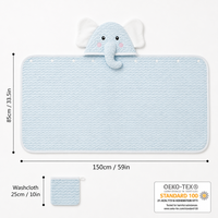 Serviette de bain à capuche pour bébé avec logo personnalisé, en polaire corail certifiée OEKO-TEX, motif éléphant et dinosaure, ensemble cadeau, serviette de bain à capuche extra large