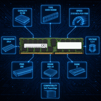 Module de mémoire serveur DDR4 RDIMM 2133 16 Go 2Rx4 Dual Rank ECC Registered pour centre de données, testé
