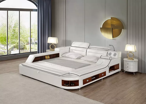 <span class=keywords><strong>Letto</strong></span> Smart King Size <span class=keywords><strong>con</strong></span> Massaggio, Contenitore, Proiettore e Comodini - Set Multifunzionale per Camera da <span class=keywords><strong>Letto</strong></span> - Product Image 2