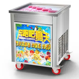 Machine à rouler la crème glacée de Thaïlande de casserole carrée d'approvisionnement d'usine Offre Spéciale