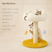 Arbre à chat en forme de nuage avec griffoir en sisal, lit en peluche pour chat, plateforme, mobilier d'intérieur pour animaux de compagnie, 35x35x50cm, durable