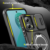 Étuis de téléphone portable de béquille en métal de cercle de fenêtre coulissante pour la couverture arrière de Protection de caméra magnétique de Vivo V60 Lite 5G