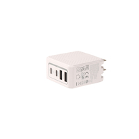 Adaptateur secteur USB C GaN 65W certifié DOE VI 100-240V avec prises interchangeables AU EU UK US
